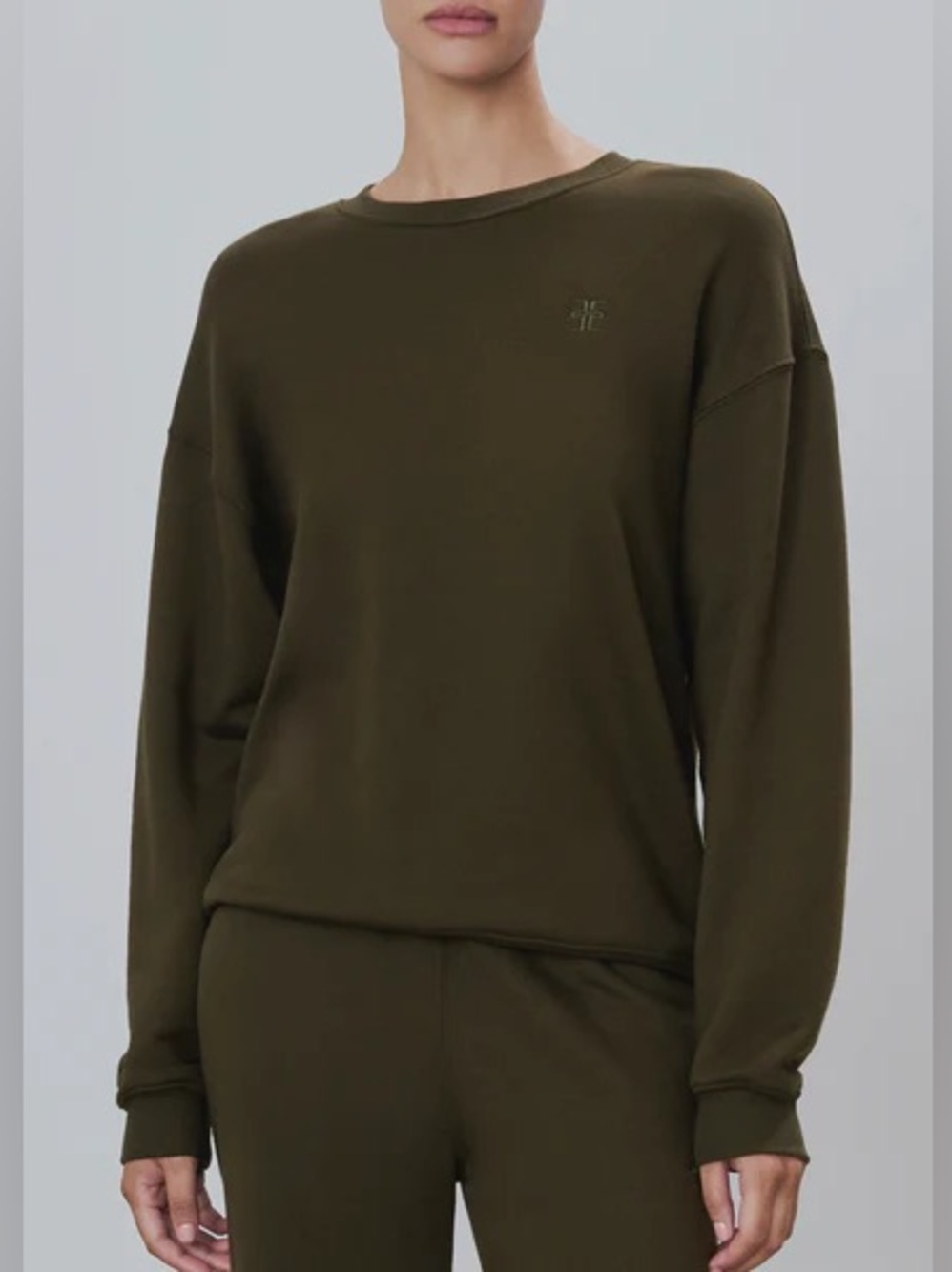 ETERNE‎ Olive Green Crewneck Sweatshirt